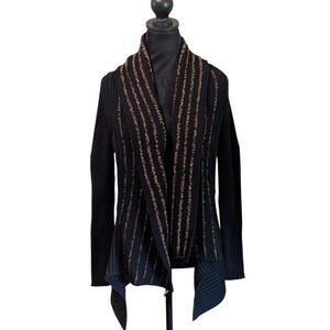ANGEL Design by Sabri Özel Black Cardigan Italian Yarn Shawl Collar